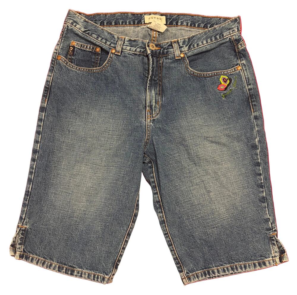 Guess Jeans 1990s American Tradition Butterfly Embroidered Denim Jorts Women 32